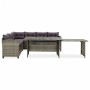 Set Divani da Giardino 2 pz con Cuscini in Polyrattan Grigio