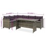 Set Divani da Giardino 2 pz con Cuscini in Polyrattan Grigio