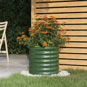 Vaso da Giardino Acciaio Verniciato a Polvere 40x40x36 cm Verde