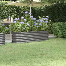 Letto Giardino Acciaio Verniciato a Polvere 152x40x36 cm Grigio