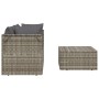 Set Divani da Giardino 3 pz con Cuscini in Polyrattan Grigio