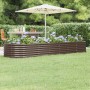 Letto Giardino Acciaio Verniciato a Polvere 296x80x36cm Marrone