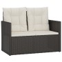 Set Salotto da Esterno 4 pz con Cuscini in Polyrattan Nero