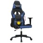 Sedia da Gaming Massaggiante Nero e Blu in Similpelle