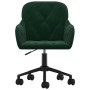 Sedia da Ufficio Girevole Verde Scuro in Velluto