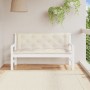 Cuscini Panca Giardino 2pz Bianco Crema 150x50x7 Tessuto Oxford