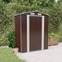 Capanno da Giardino Marrone Scuro 192x108x223cm Acciaio Zincato