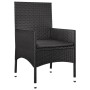 Set Divani da Giardino 4 pz con Cuscini Nero in Polyrattan