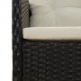 Set da Giardino 2 pz con Cuscini Nero in Polyrattan