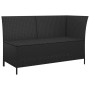 Set Divani da Giardino 3 pz con Cuscini Nero in Polyrattan