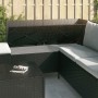 Set Divani da Giardino 4 pz con Cuscini Nero in Polyrattan