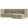 Set Divani da Giardino 4 pz con Cuscini in Polyrattan Grigio