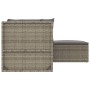 Set Divani da Giardino 4 pz con Cuscini in Polyrattan Grigio