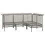 Set Divani da Giardino 4 pz con Cuscini in Polyrattan Grigio