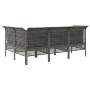 Set Divani da Giardino 4 pz con Cuscini in Polyrattan Grigio