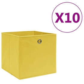 325225 Storage Boxes 10 pcs Non-woven Fabric 28x28x28 cm Yellow