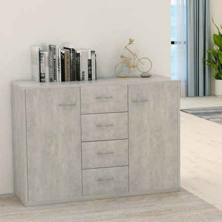 Credenza Grigio Cemento 88x30x65 cm in Legno Multistrato