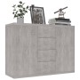 Credenza Grigio Cemento 88x30x65 cm in Legno Multistrato