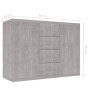 Credenza Grigio Cemento 88x30x65 cm in Legno Multistrato