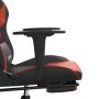 Sedia da Gaming Massaggio Poggiapiedi Nero e Rosso Similpelle