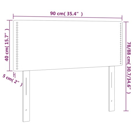 Testiera Bianca 90x5x78/88 cm in Similpelle