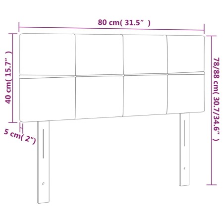 Testiera Nera 80x5x78/88 cm in Tessuto