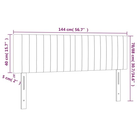 Testiere 2 pz Marrone Scuro 72x5x78/88 cm in Tessuto