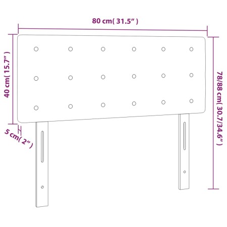 Testiera Nera 80x5x78/88 cm in Similpelle