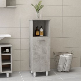 Mobile da Bagno Grigio Cemento 30x30x95 cm in Legno Multistrato