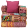 Pouf Modulare con Cuscino in Tessuto Patchwork