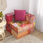 Pouf Modulare con Cuscino in Tessuto Patchwork