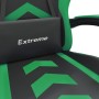 Sedia da Gaming Girevole con Poggiapiedi Nero Verde Similpelle