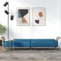 Divano Letto con Portabicchieri in Velluto Blu