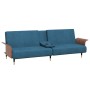 Divano Letto con Portabicchieri in Velluto Blu