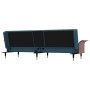 Divano Letto con Portabicchieri in Velluto Blu