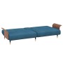 Divano Letto con Portabicchieri in Velluto Blu