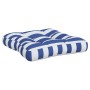 Cuscini per Pallet 3 pz Strisce Blu e Bianche Tessuto Oxford