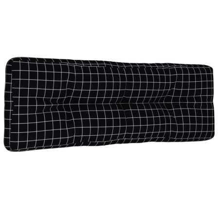 Cuscino per Pallet Motivo a Quadri Nero 120x40x12 cm Tessuto