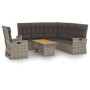 Set Divani da Giardino 3 pz con Cuscini in Polyrattan Grigio