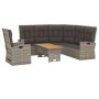 Set Divani da Giardino 3 pz con Cuscini in Polyrattan Grigio