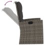 Set Divani da Giardino 3 pz con Cuscini in Polyrattan Grigio