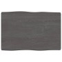 Piano Tavolo Marrone Scuro 60x40x(2-4)cm in Rovere Non Trattato