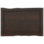 Piano Tavolo Marrone Scuro 60x40x(2-4)cm in Rovere Non Trattato