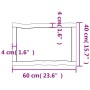 Piano Tavolo Marrone Scuro 60x40x(2-4)cm in Rovere Non Trattato