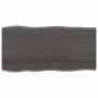 Piano Tavolo Marrone Scuro 100x50x(2-4)cm Rovere Non Trattato