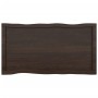 Piano Tavolo Marrone Scuro 100x50x(2-4)cm Rovere Non Trattato