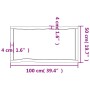 Piano Tavolo Marrone Scuro 100x50x(2-4)cm Rovere Non Trattato