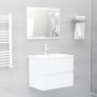 Set Mobili da Bagno 2 pz Bianco in Legno Multistrato