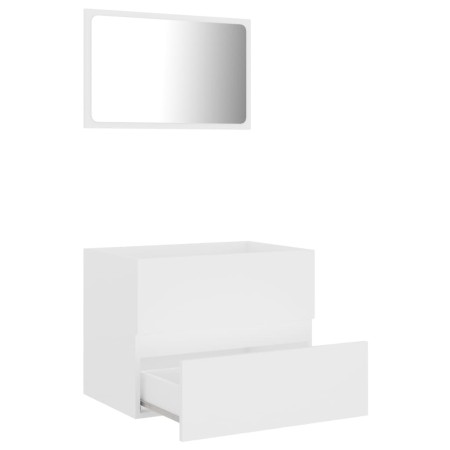 Set Mobili da Bagno 2 pz Bianco in Legno Multistrato