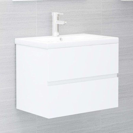 Set Mobili da Bagno 2 pz Bianco in Legno Multistrato